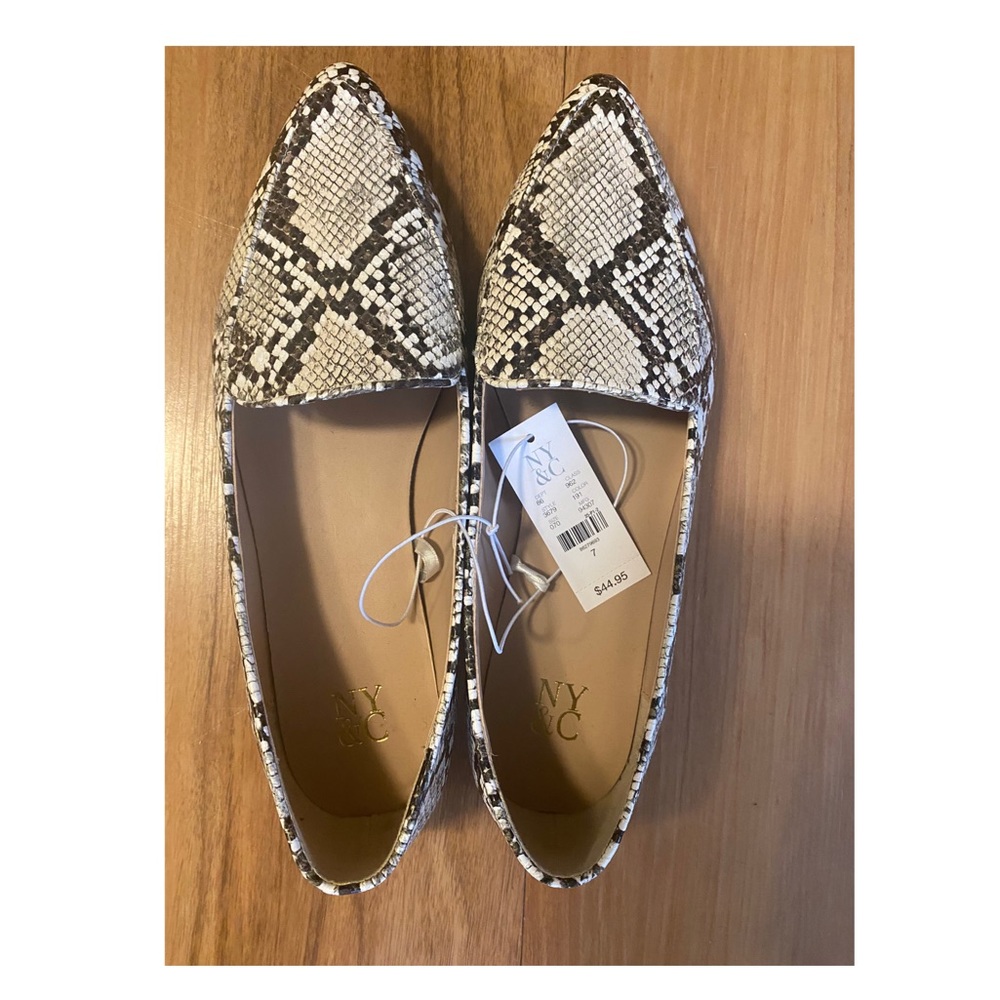 NY&Co snake print loafers